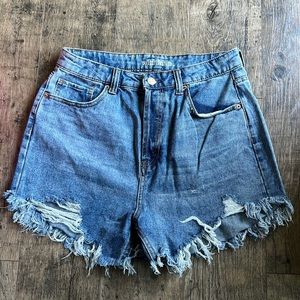 Wild Fable Medium Wash Denim Distressed Shorts 8